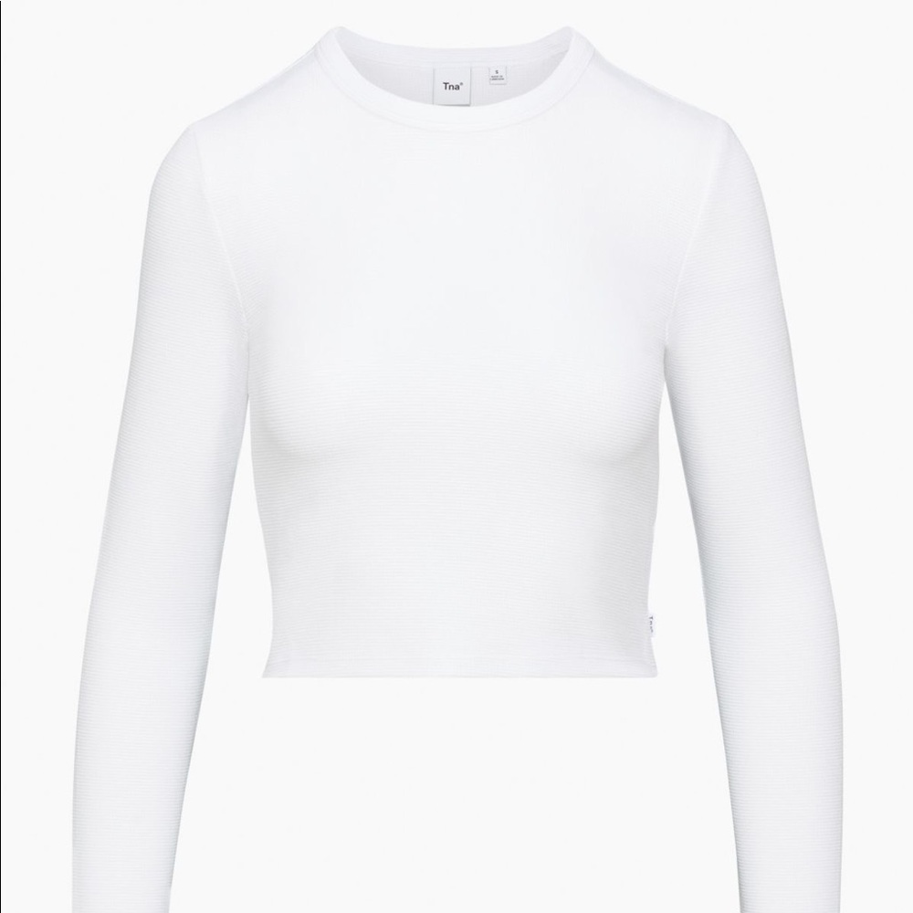 White TNA WAFFLEX CREW LONG SLEEVE 2XS (XXS)